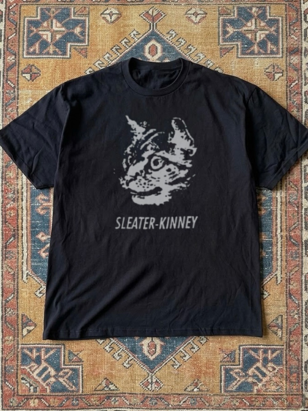 Steater - Kinney Indie Rock Band Music Graphic Tee - Punk Cat style